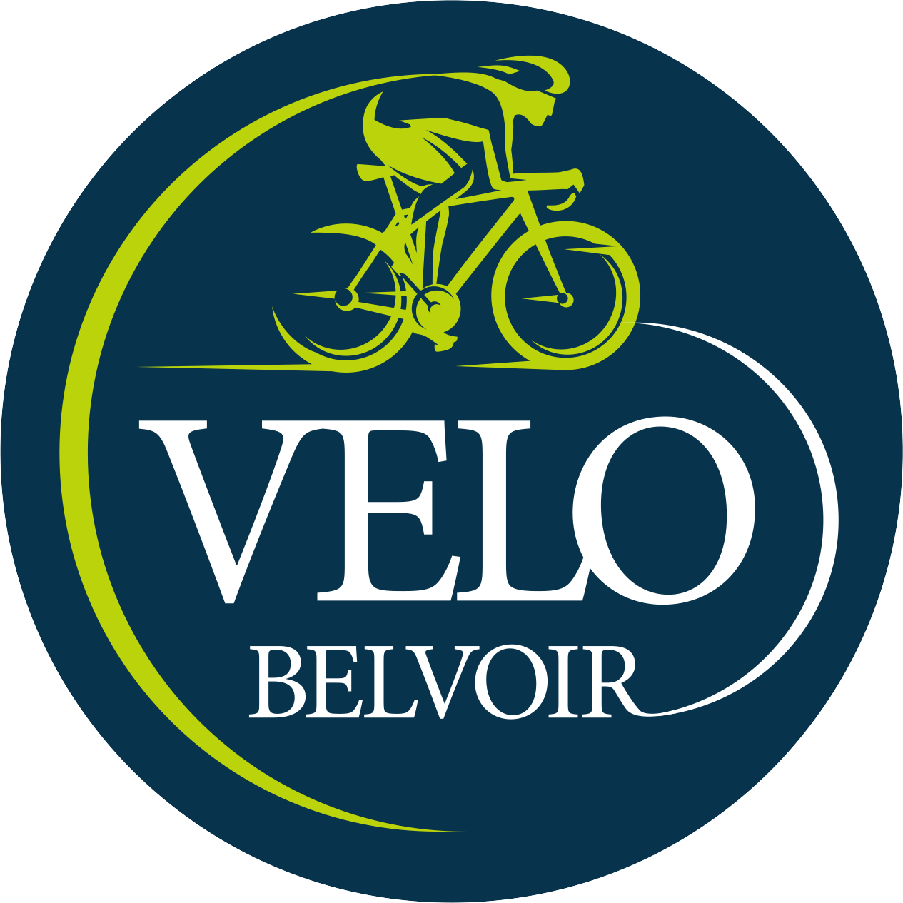 Velo Belvoir logo depicting a stylised cyclist